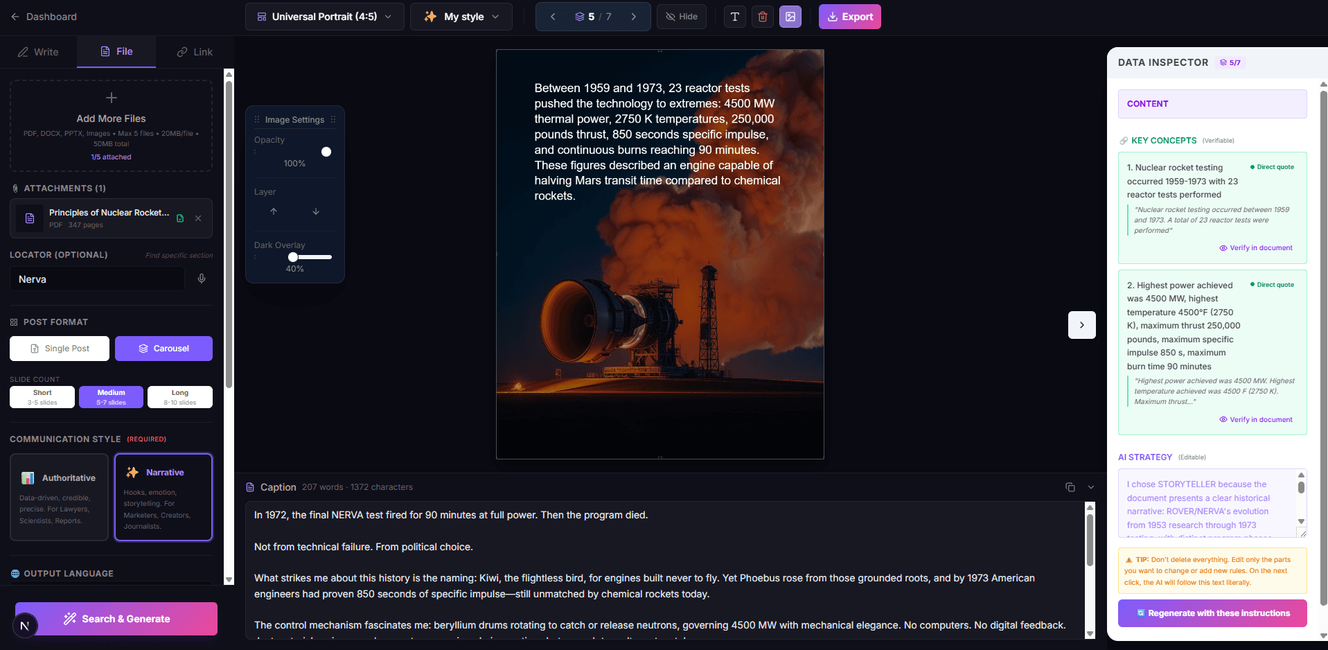 Quilve editor — AI content creation with built-in source verification